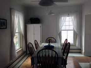 View of large eat-in Acadia Memories rental vacation cottage kitchen 